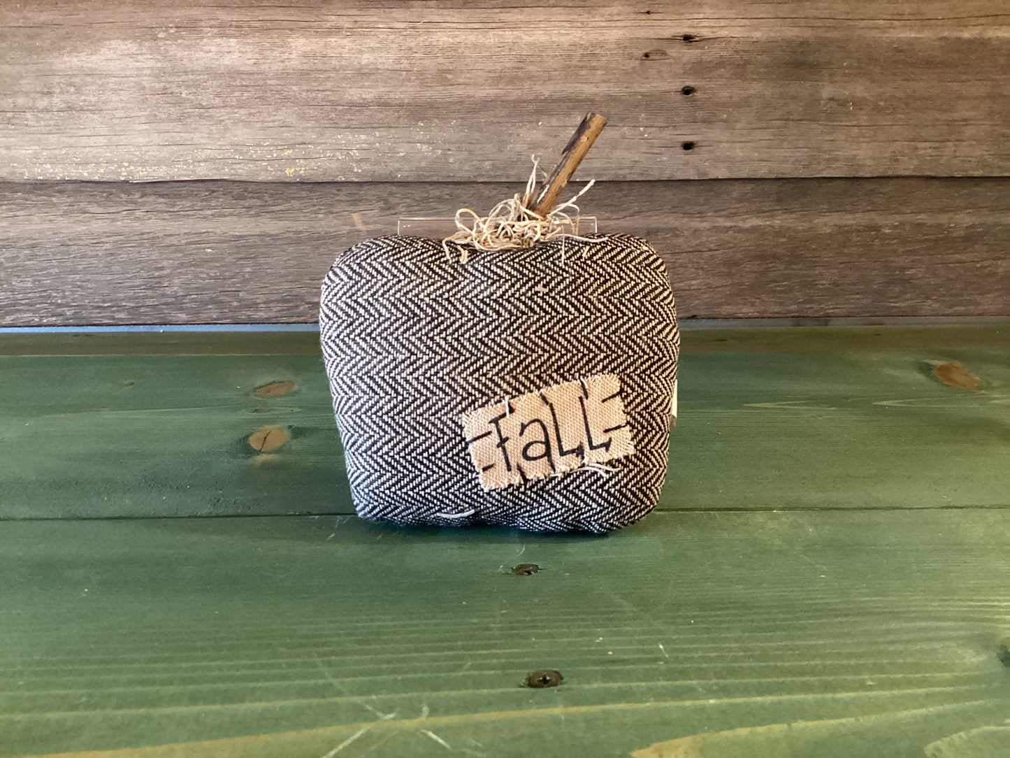 Fall Stuffed Pumpkin Black Chevron