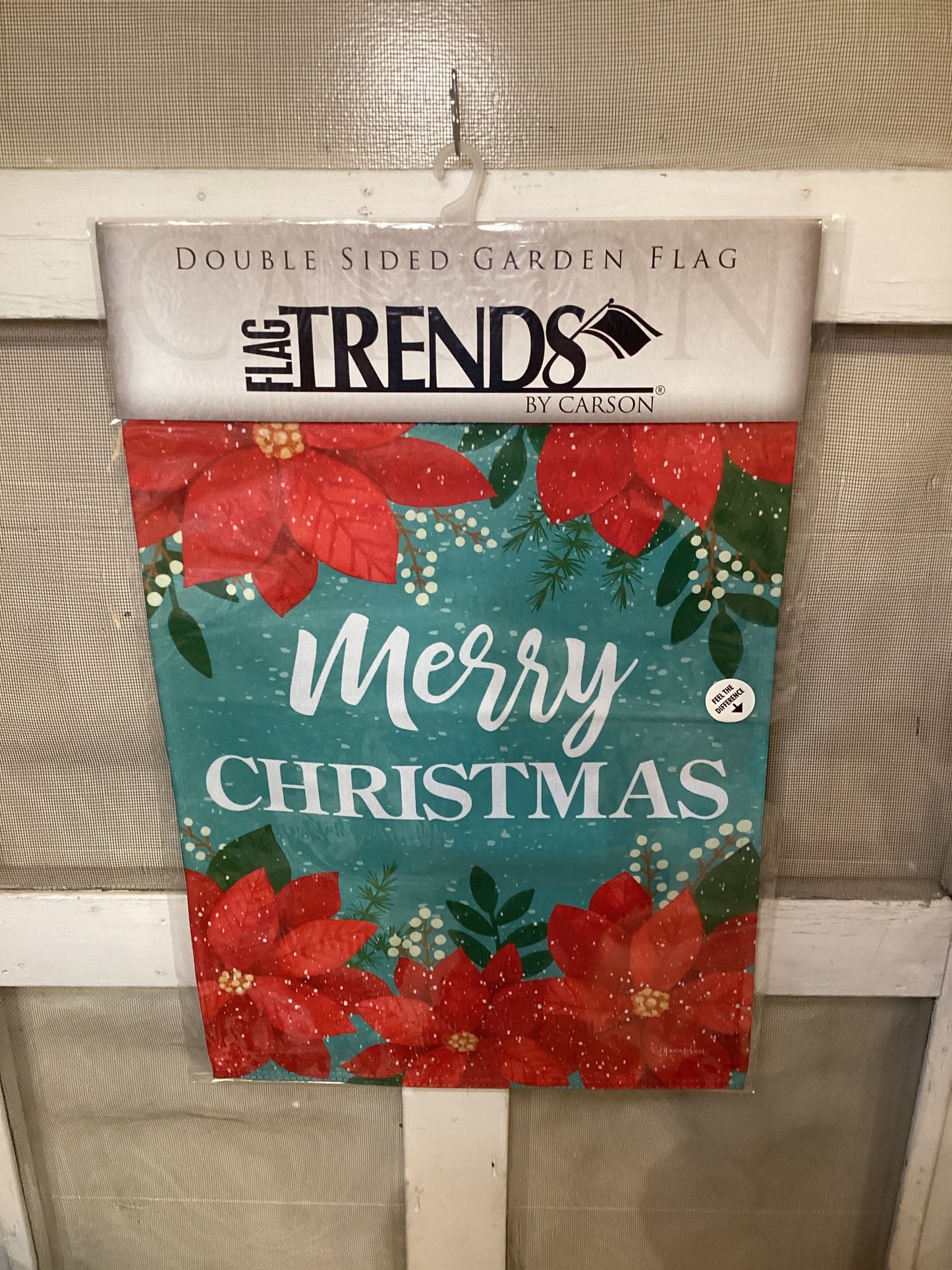 Garden Flag Merry Christmas Poinsettias