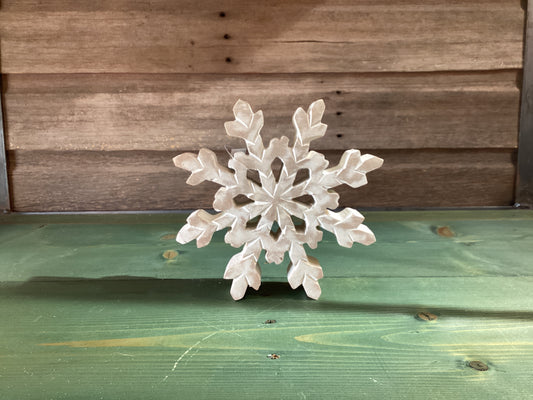 Snowflake Distressed Whitewashed (med)