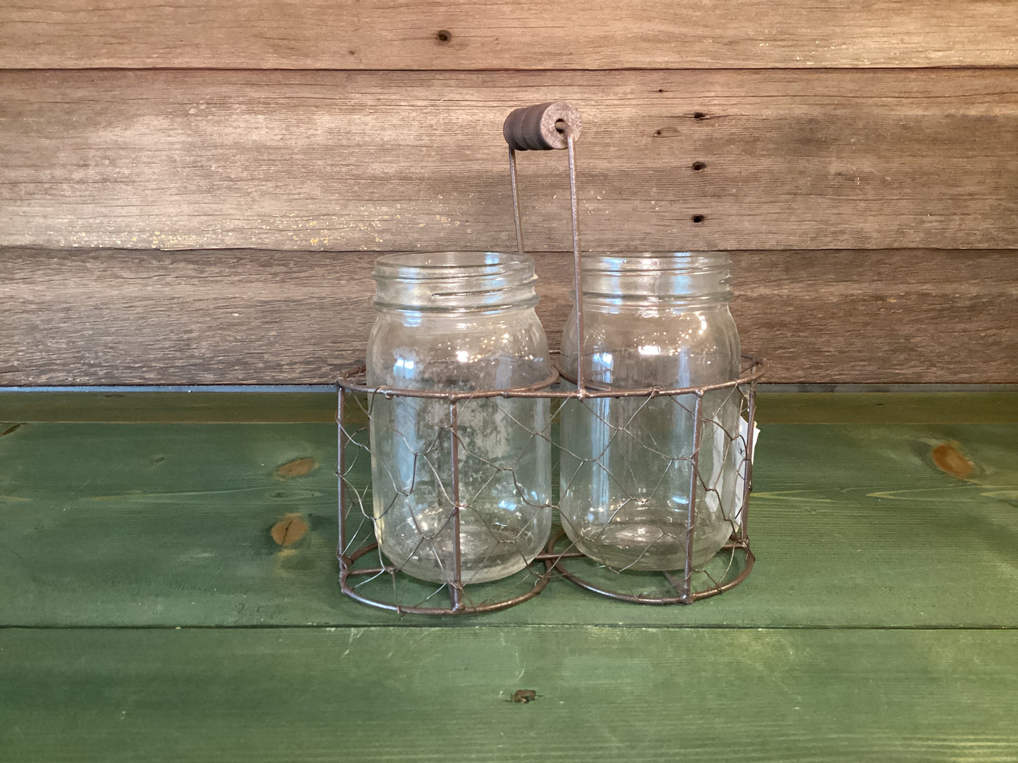 Chicken Wire Carrier w/ 2 Jars