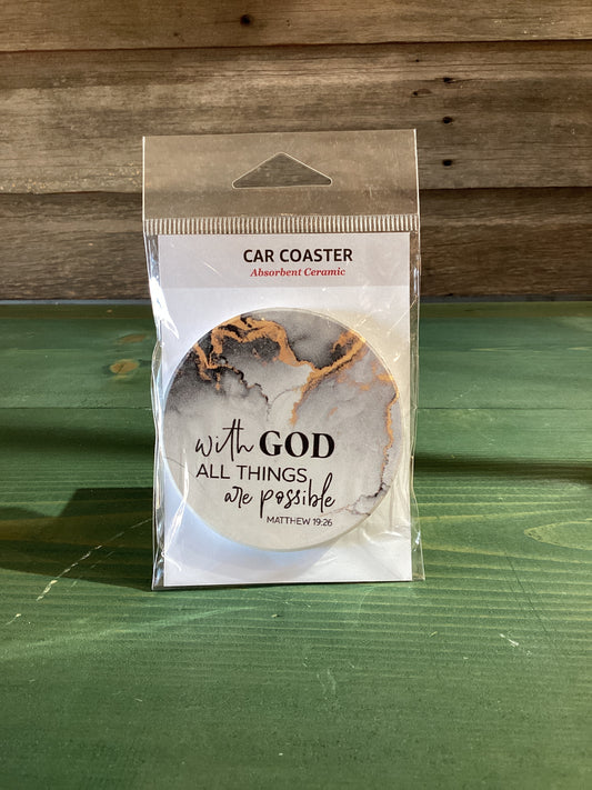 Car Coaster “With God All…”