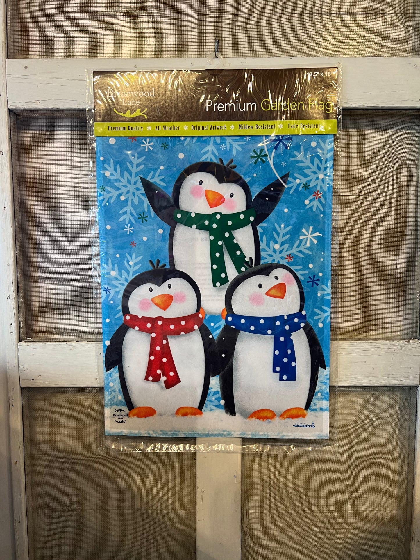Garden Flag Winter Penguins