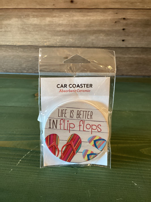 Car Coaster “Life is Better in Flip Flops”
