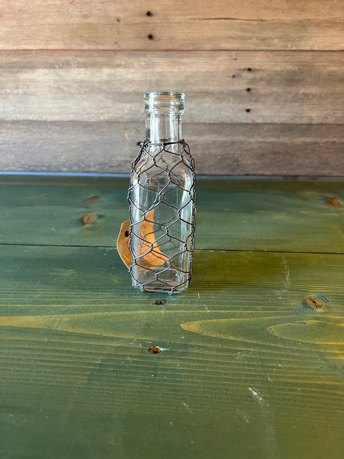 Glass Chicken Wire Square Vase (sm)