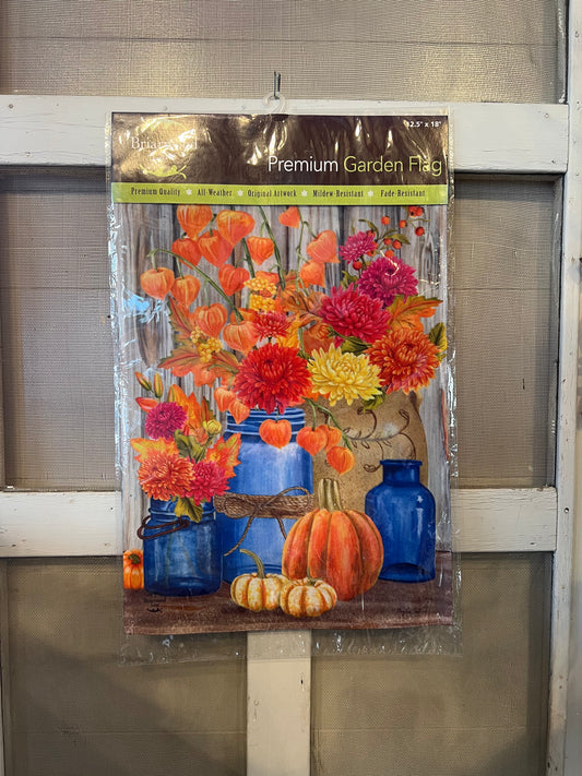 Garden Flag Fall Mason Jar