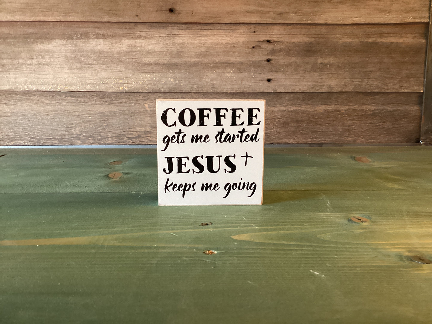 Coffee & Jesus White Block