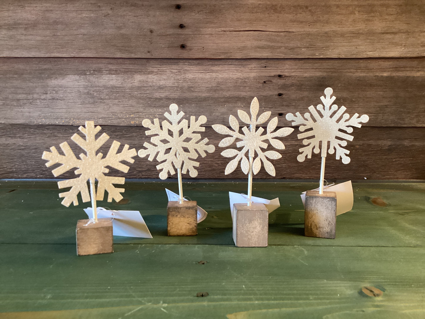 Wood Block Snowflake w/ Clip