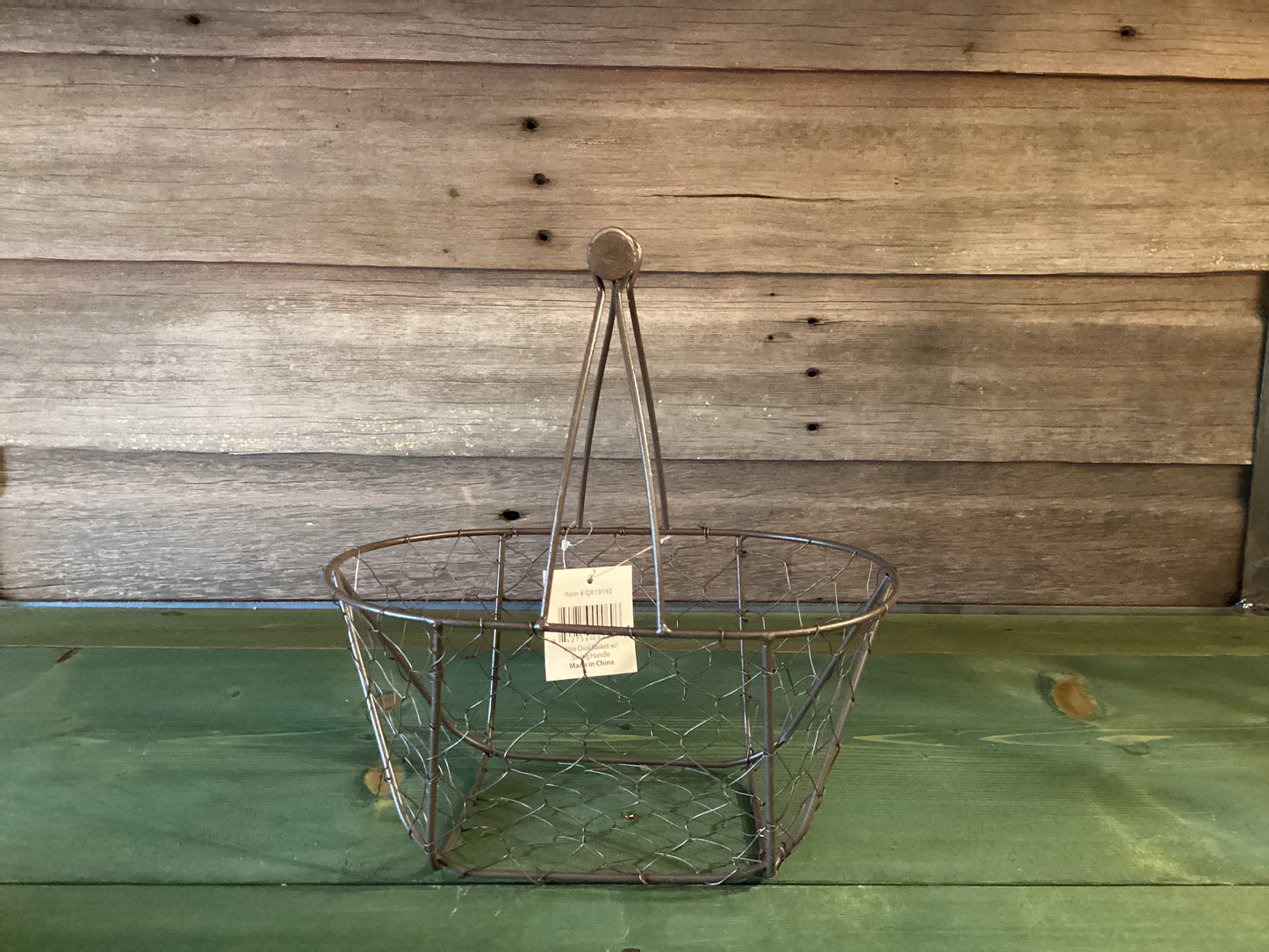 Chicken Wire Oval Basket w/ Handle