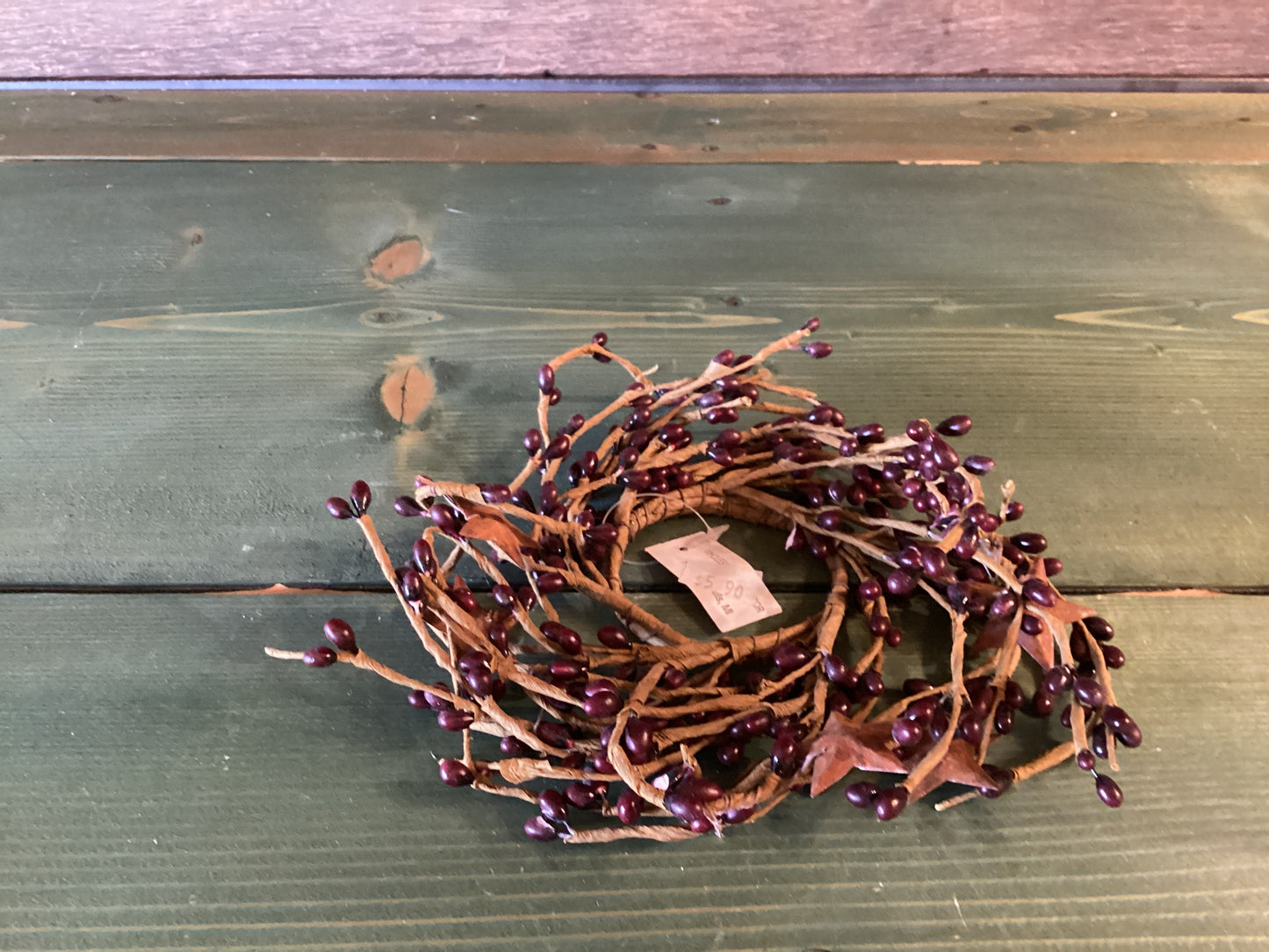 Burgundy Star Candle Ring (sm)