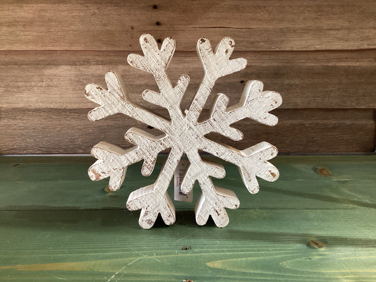Snowflake Wooden Whitewashed (lg)