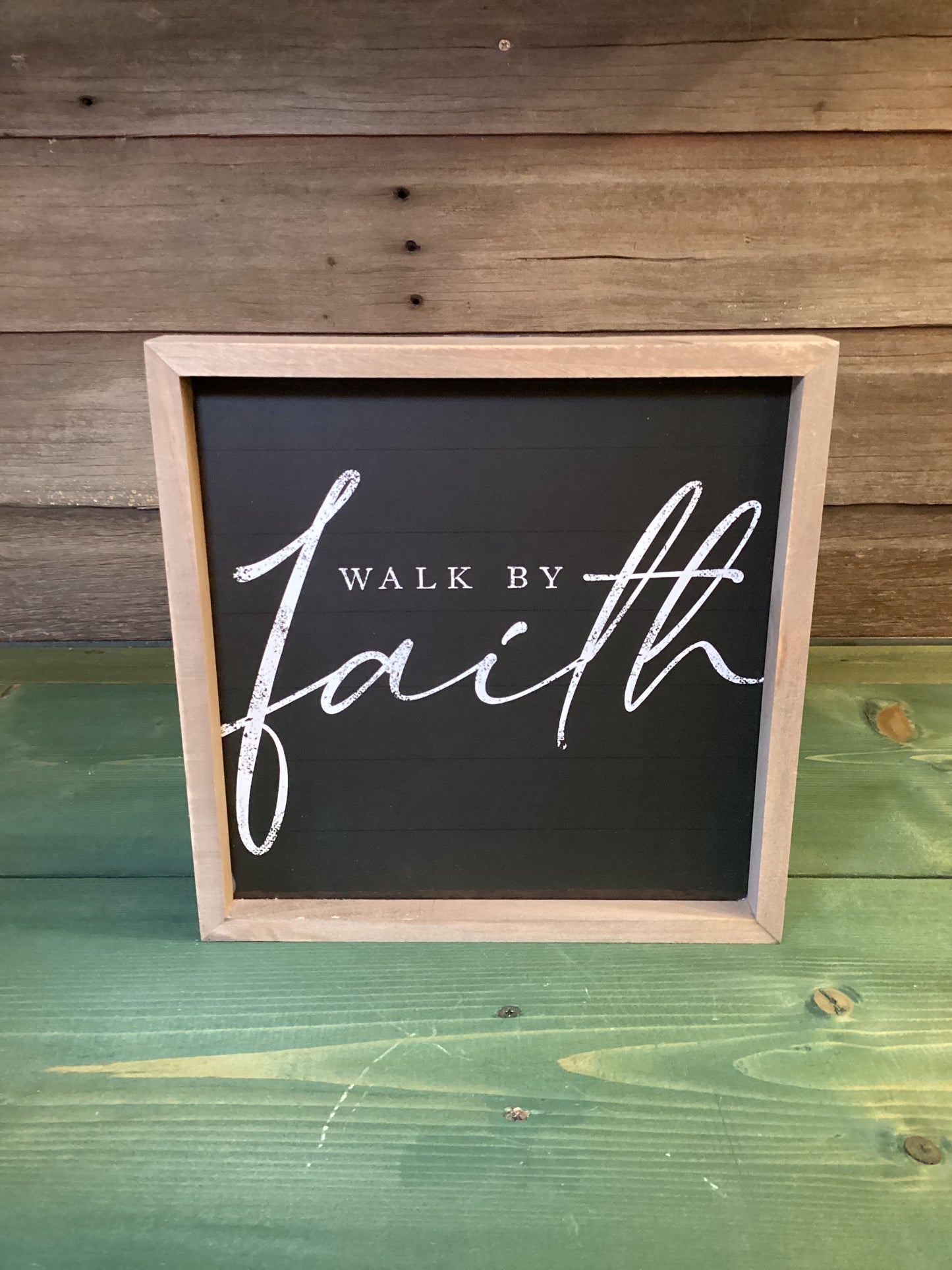 “Walk by Faith” Wood Framed Plaque