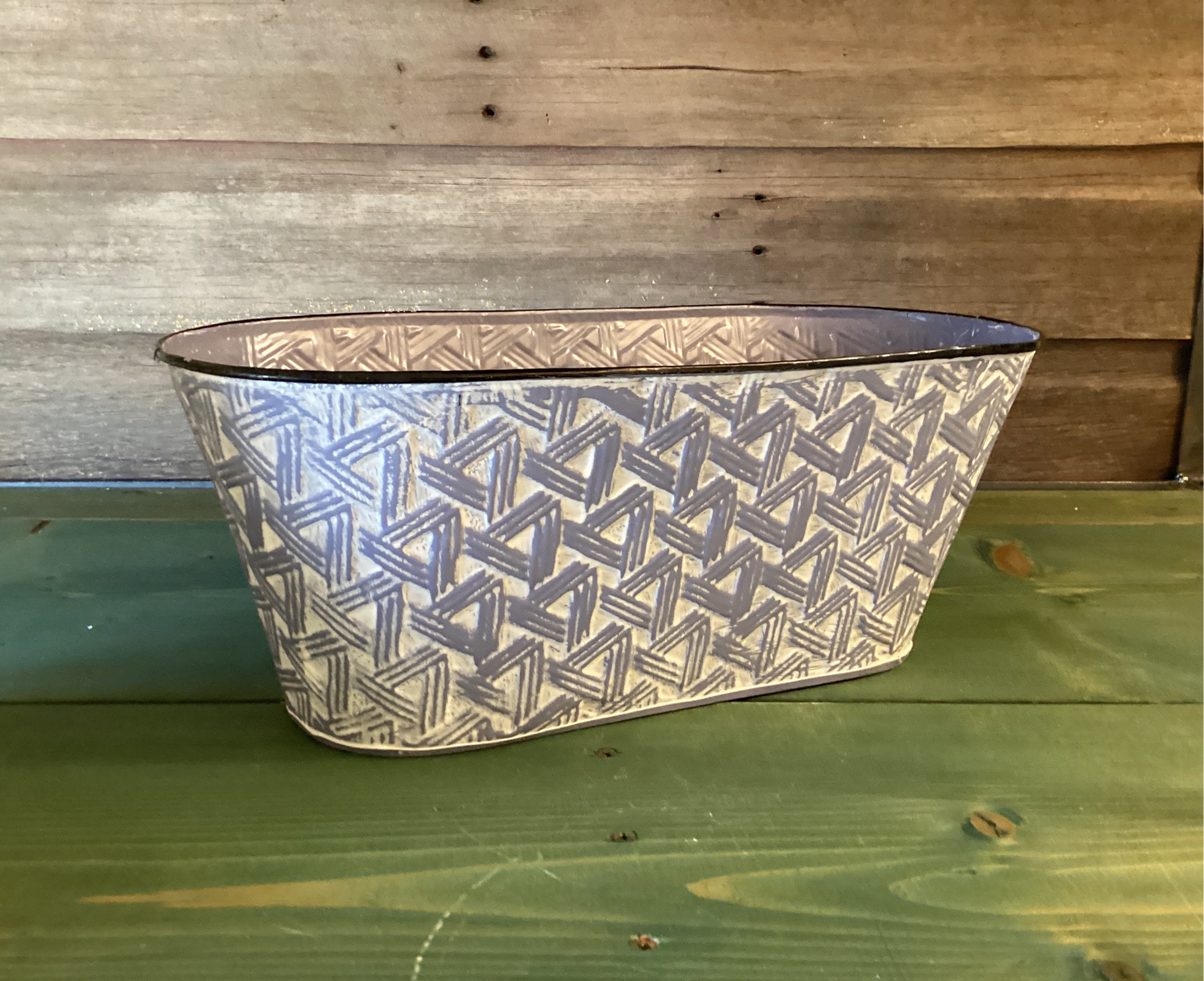 Metal Woven Print Tub (med)