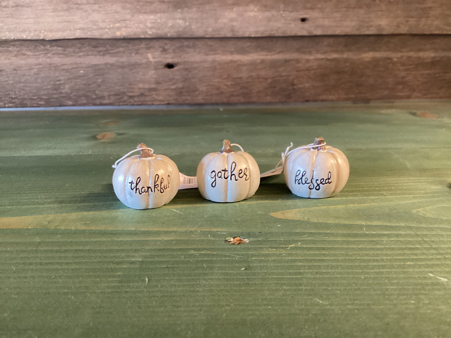 Mini Mini White Pumpkin w/ Saying