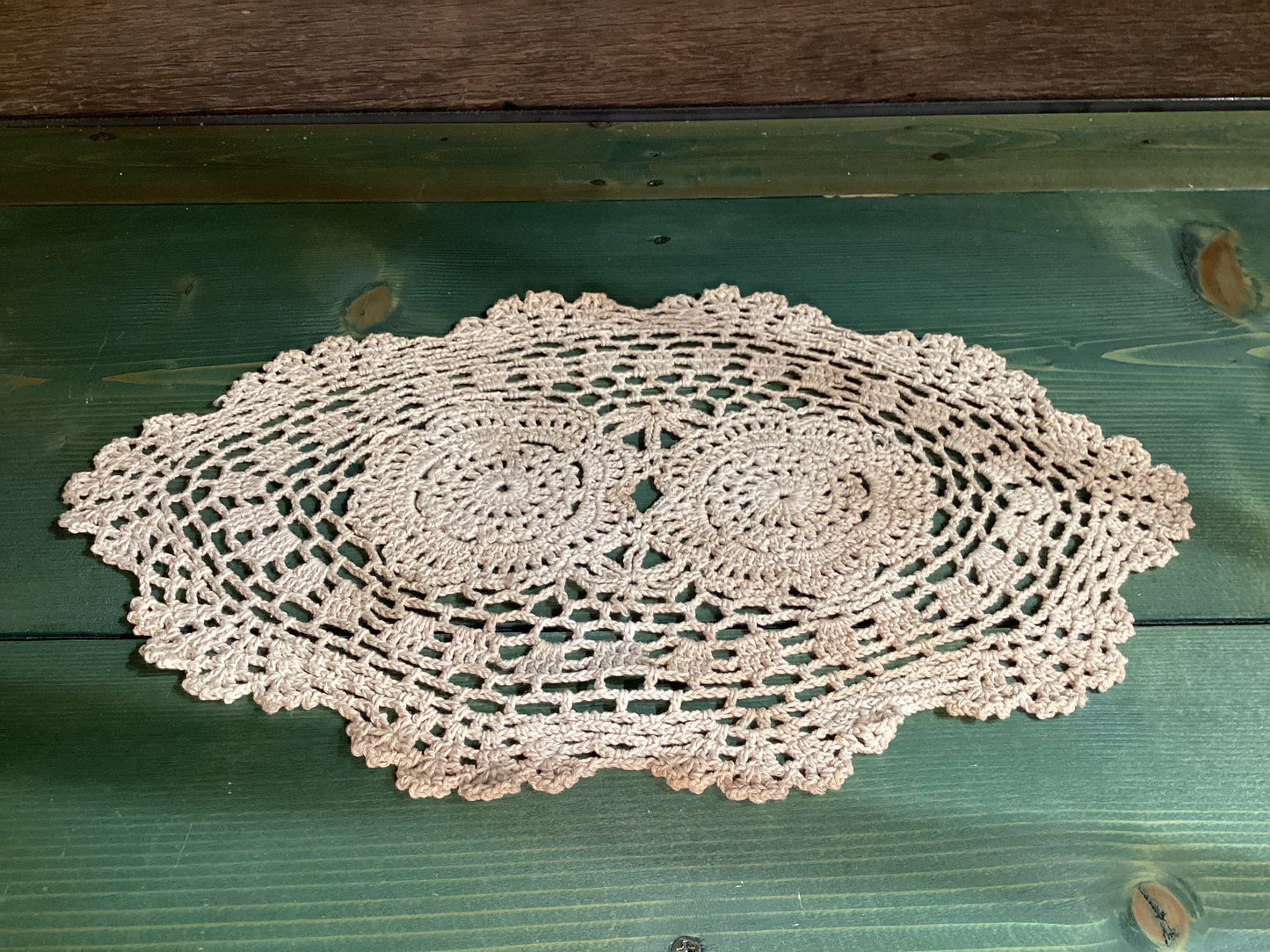 Tea Stained Oval Doily (lg)