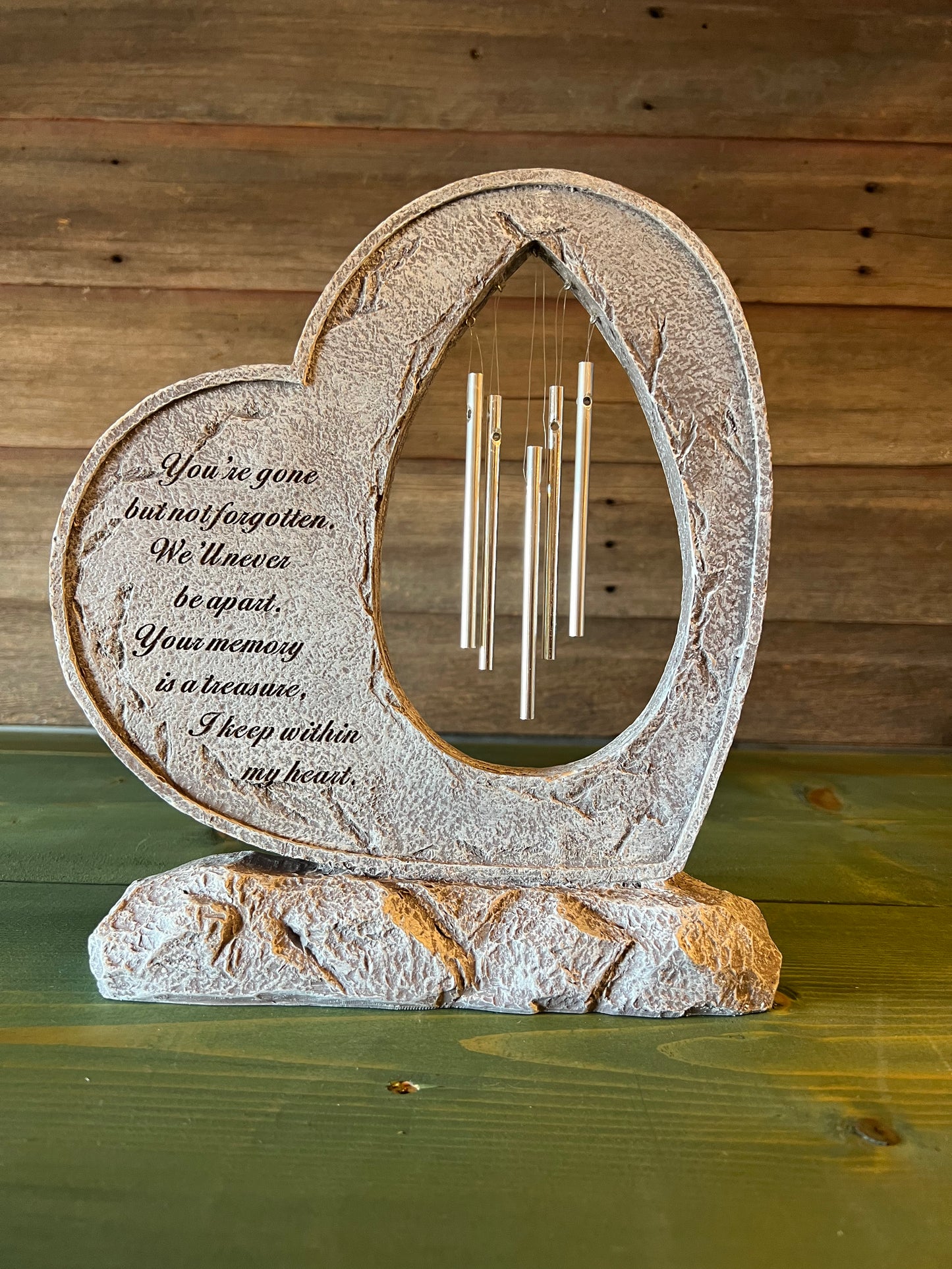 Memorial Heart Garden Stone w/Chime