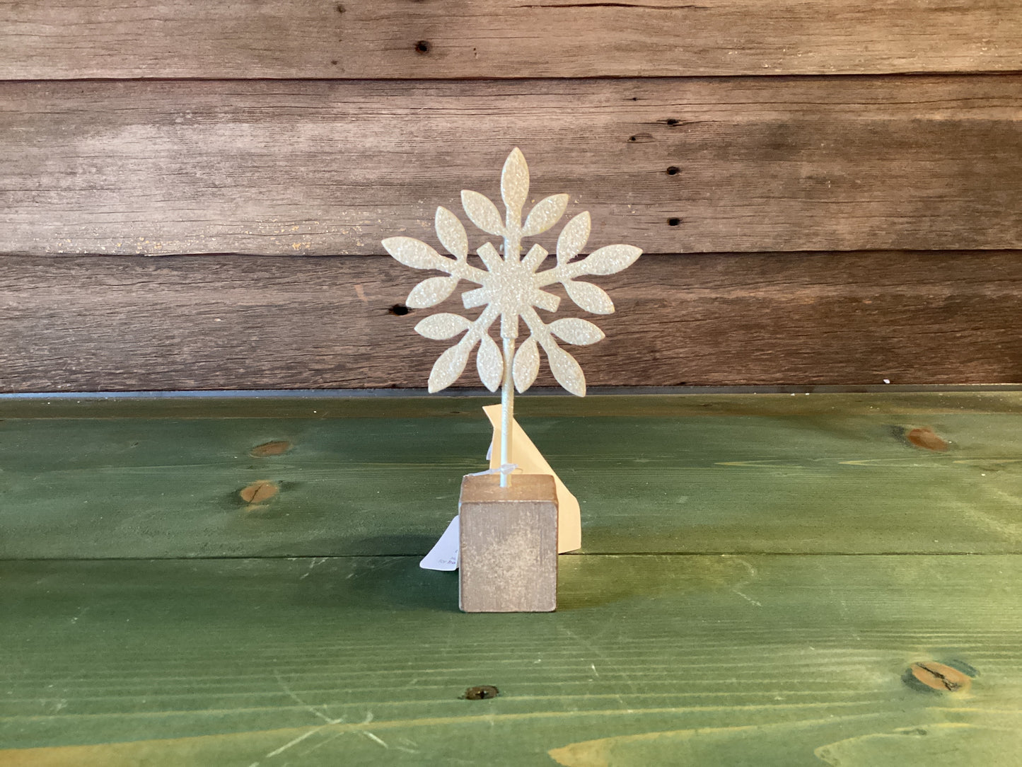 Wood Block Snowflake w/ Clip