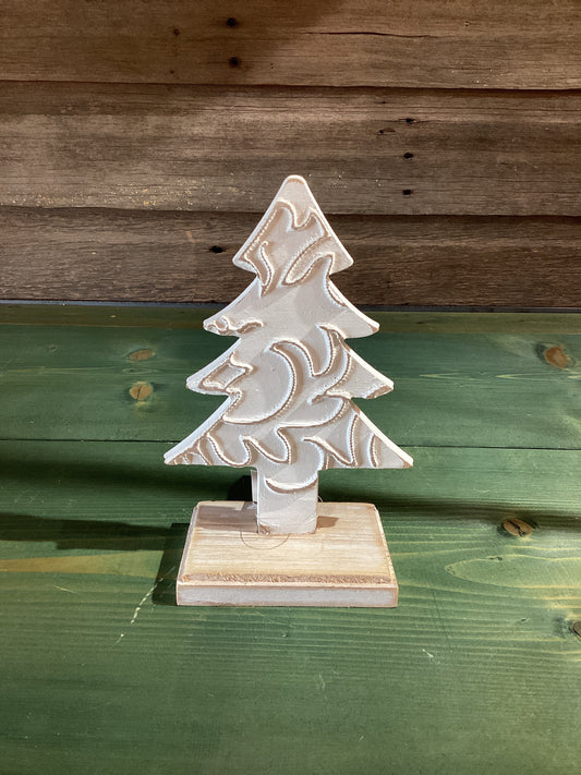 Whitewashed Fancy Tree on Stand (sm)