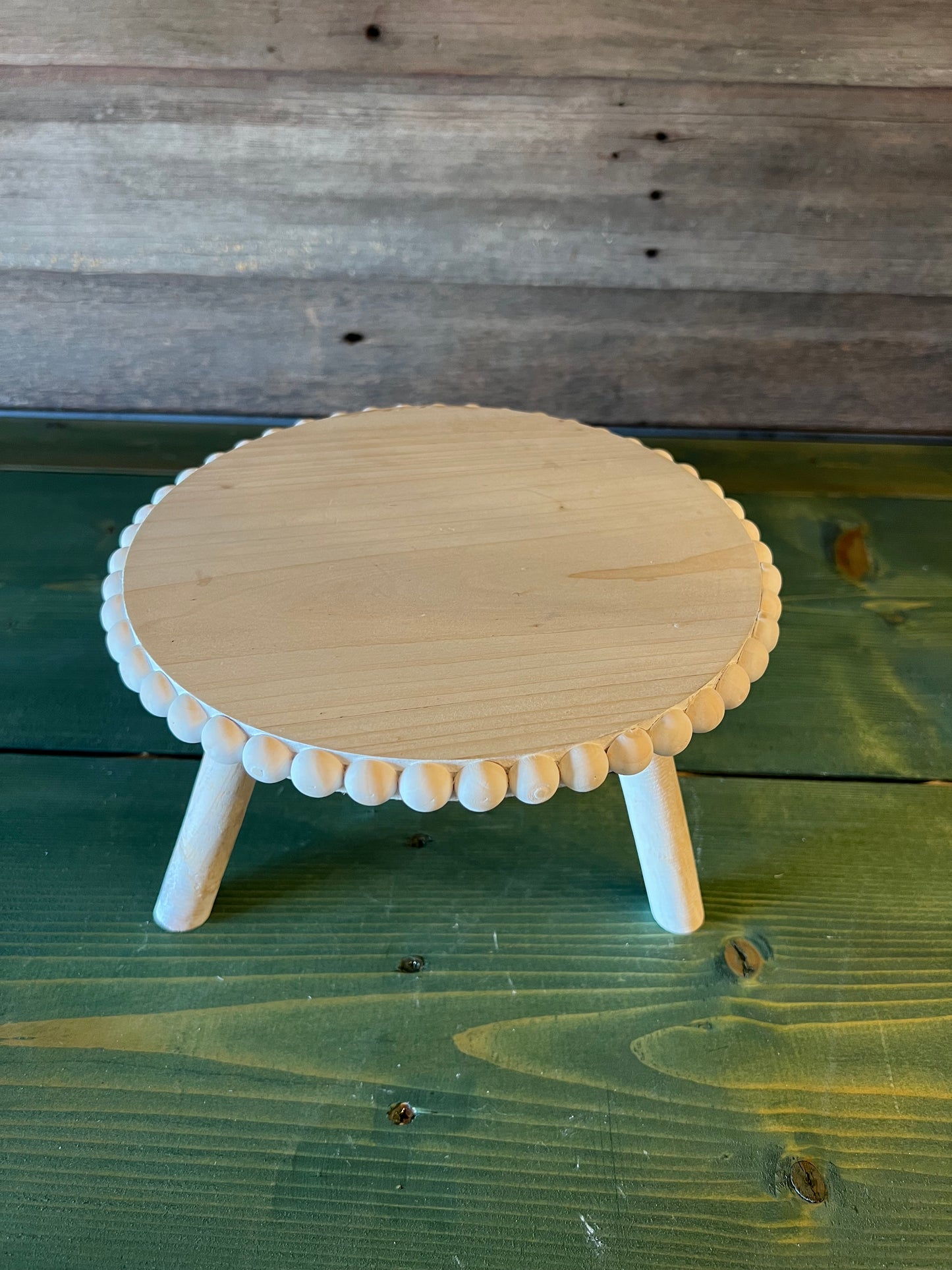 Whitewashed Round Beaded Tray (sm)