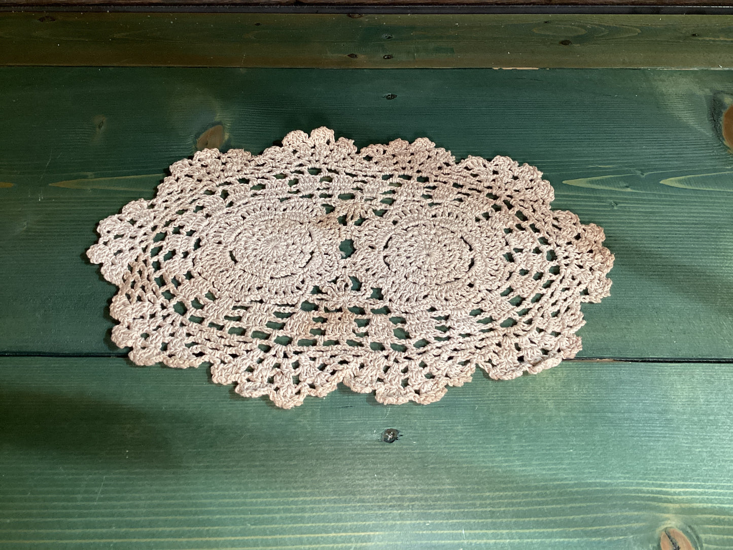 Tea Stained Oval Doily (sm)
