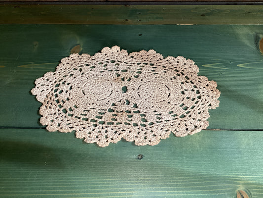 Tea Stained Oval Doily (sm)