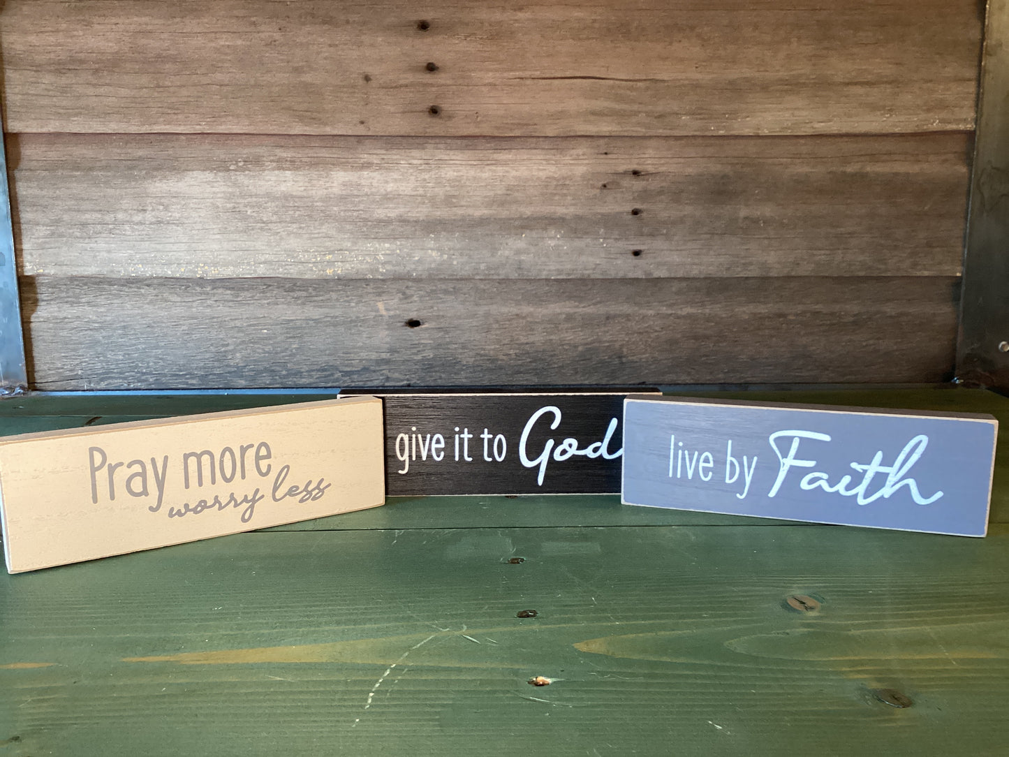 Faith God Pray Wooden Block