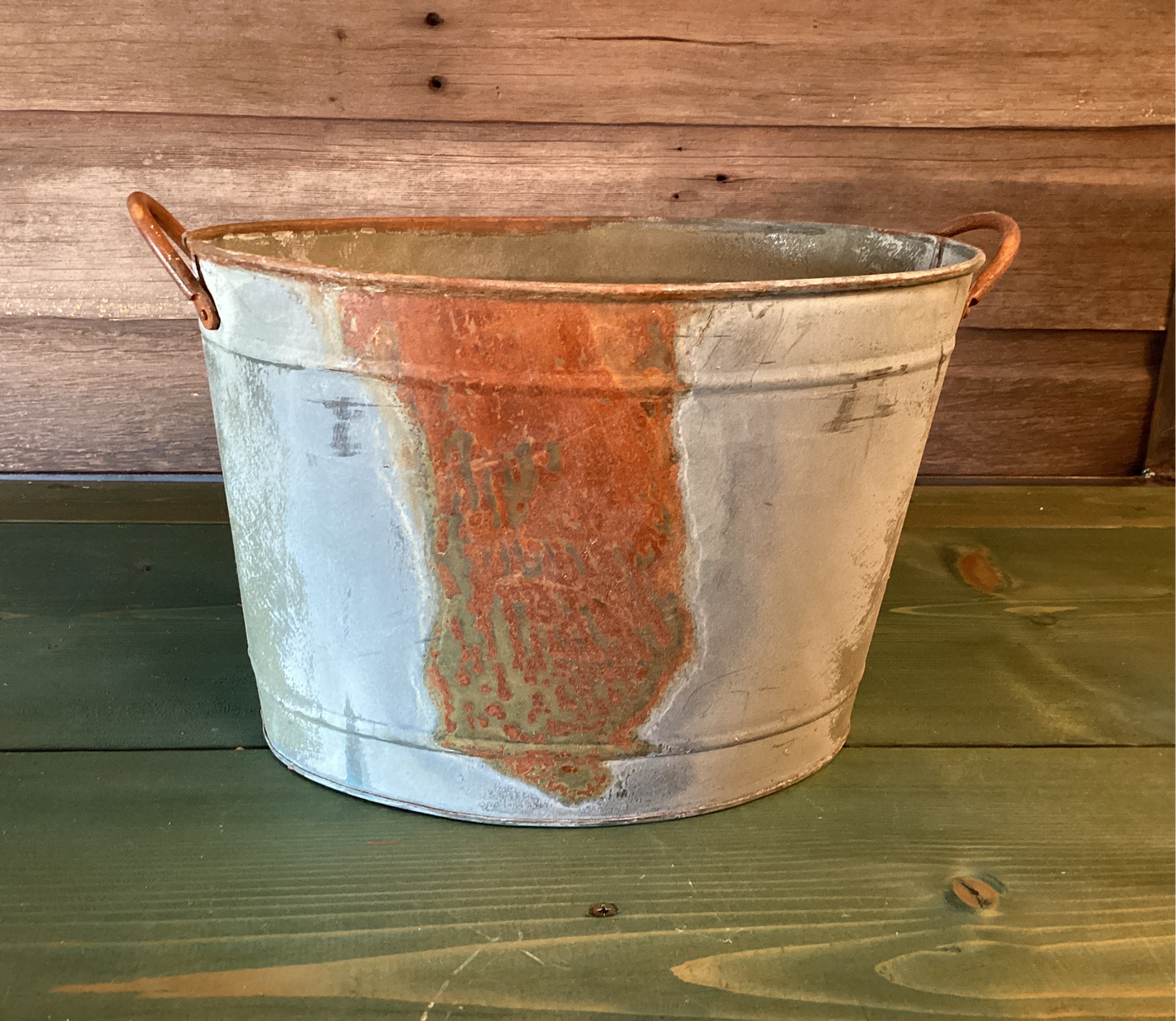 Rustic Zinc Oval Bucket