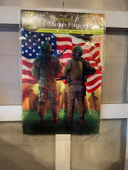 Garden Flag American Soldiers