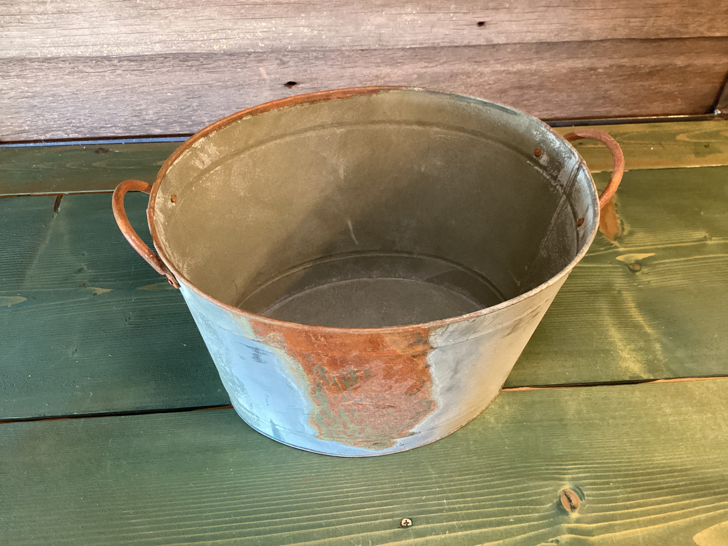 Rustic Zinc Oval Bucket