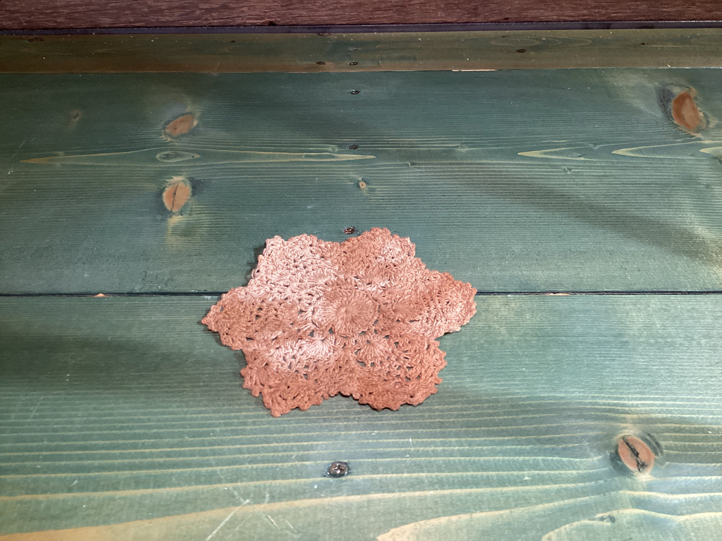 Tea Stained Round 4” Doily