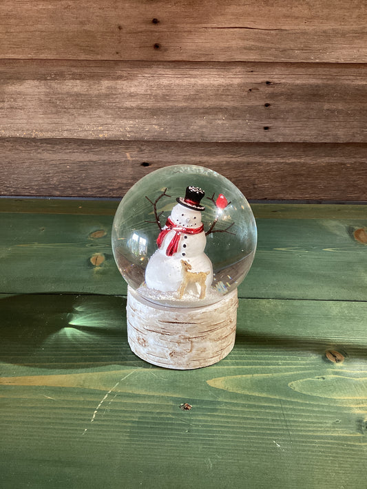 Snow Globe Snowman & Fawn