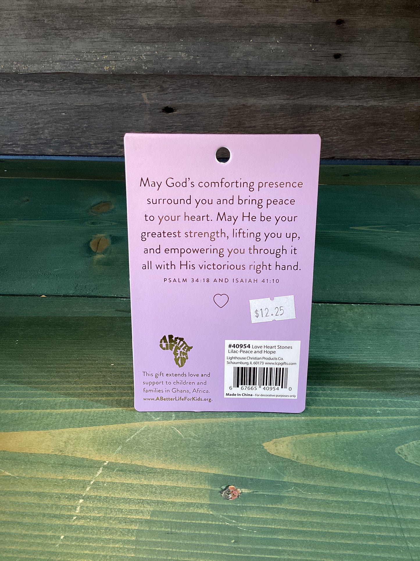 Heart Stone Card Peace For Today & Hope For Tomorrow