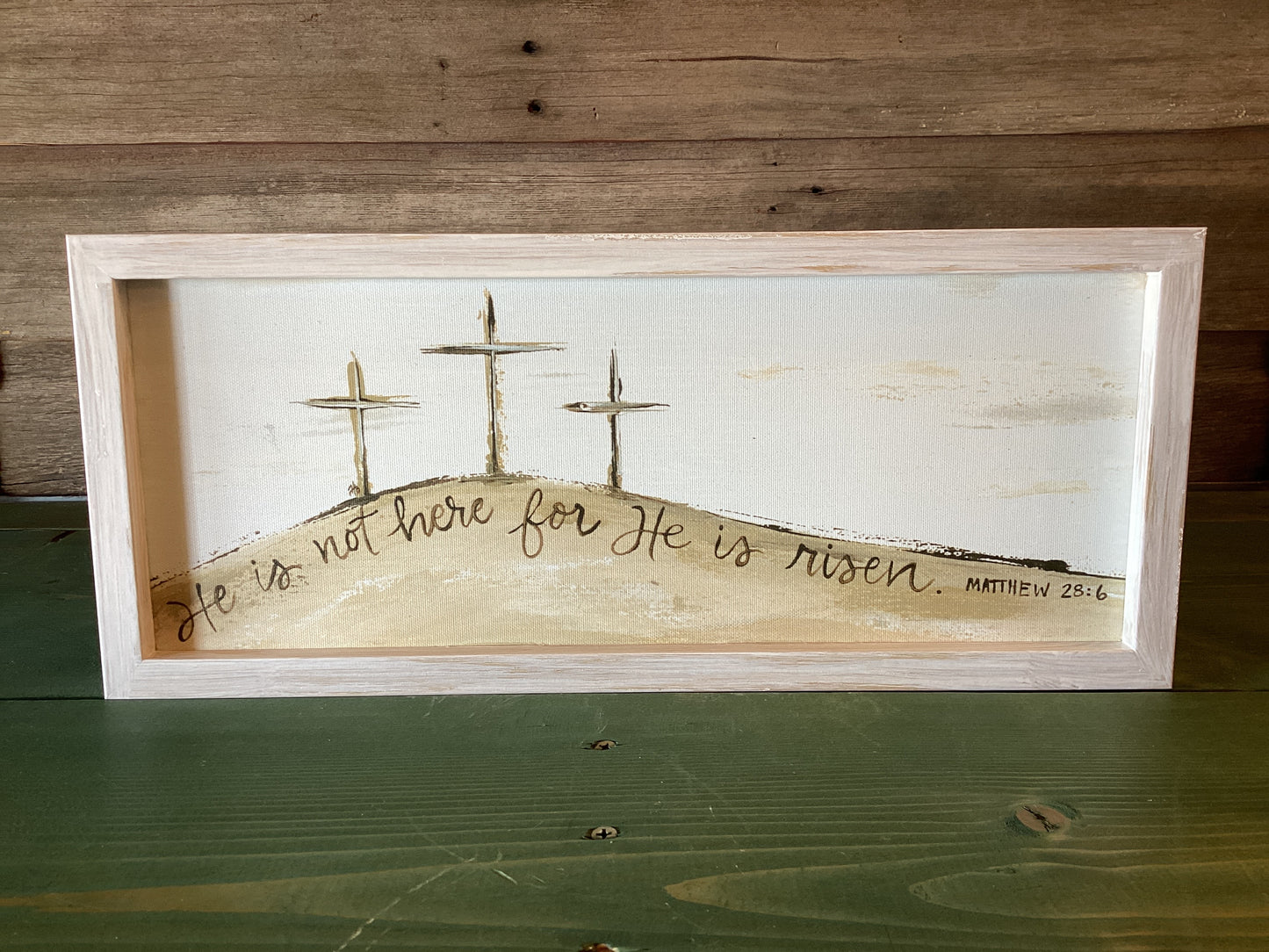 He Is Not Here… Framed Canvas