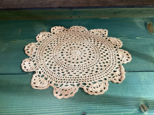 Tea Stained Round 11" Doily