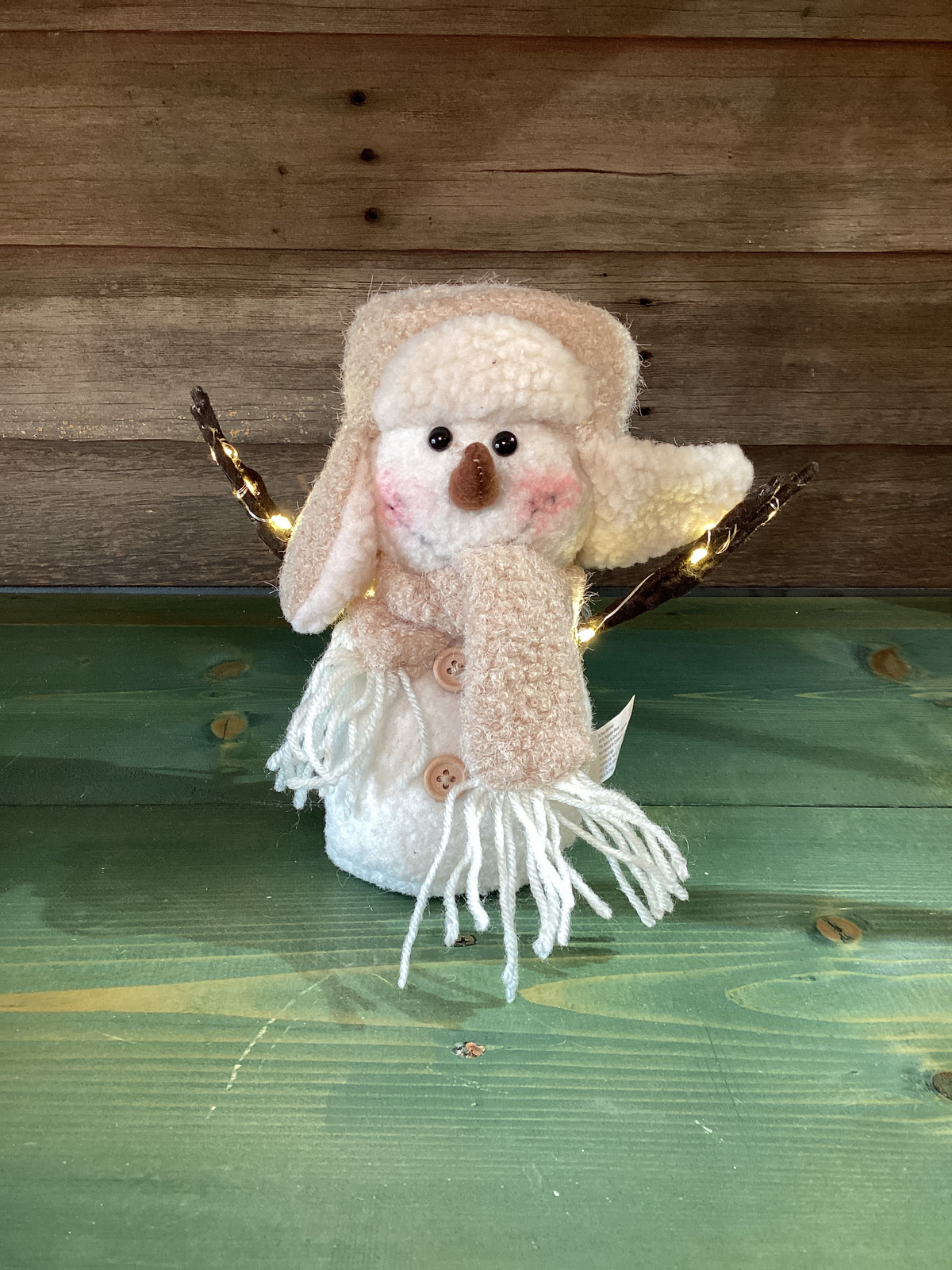 Fuzzy Neutral Snowman w/ LED Arms