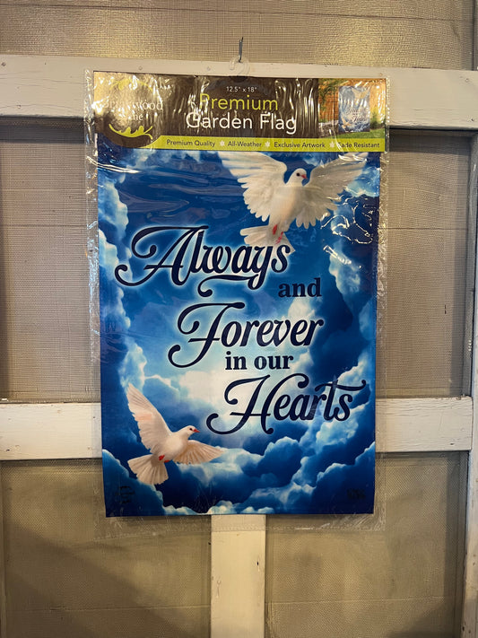 Garden Flag “Always & Forever” Doves