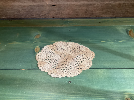 Tea Stained Round 7” Doily