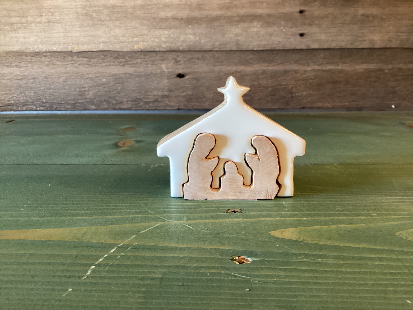 Enamel/Wood Mini 3D Nativity