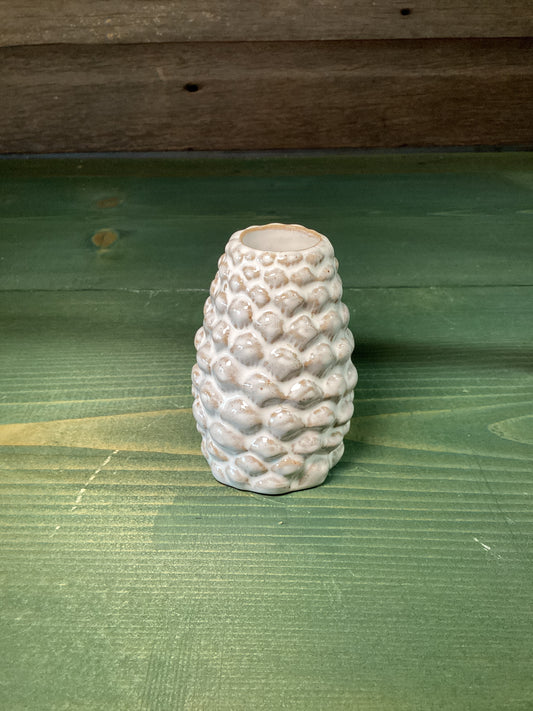 Stoneware Pinecone Taper Holder