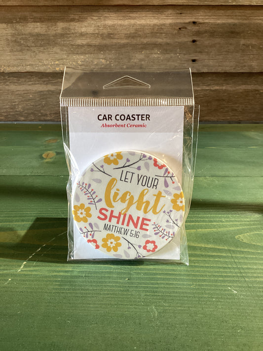 Car Coaster “Let Your Light…”