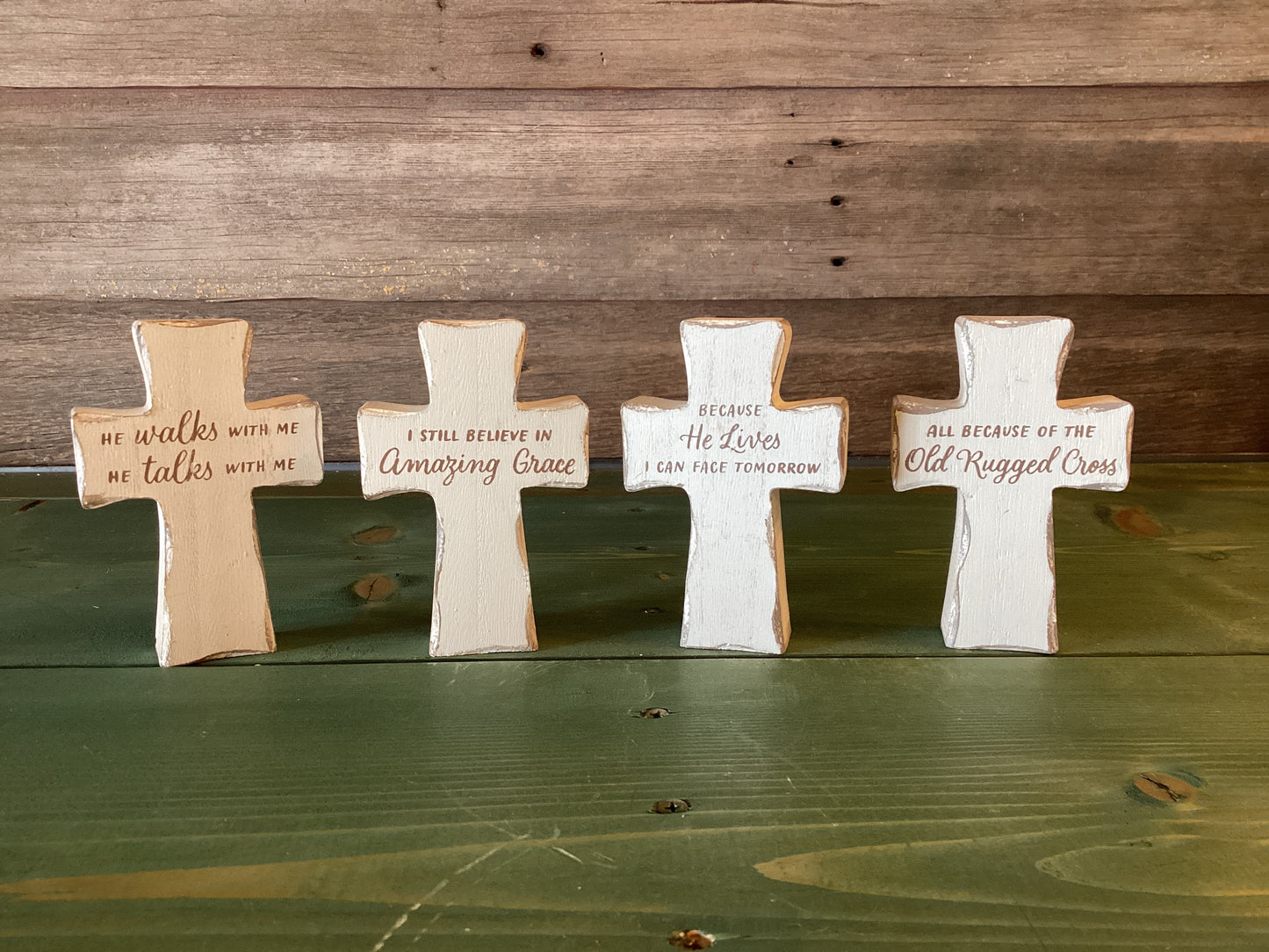 Rustic Small Cross w/ Message