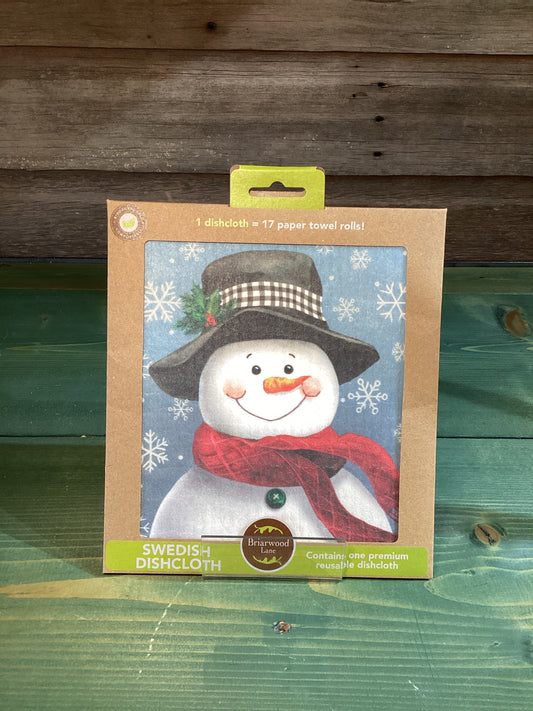 Swedish Dishcloth Smiling Snowman