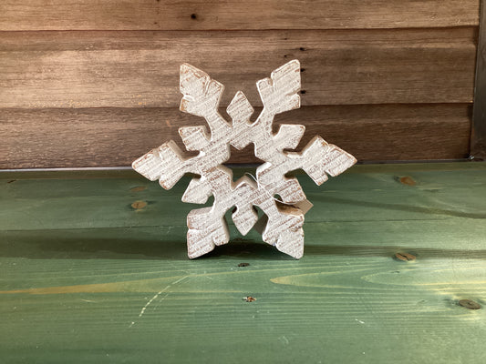 Snowflake Wooden Whitewashed (med)