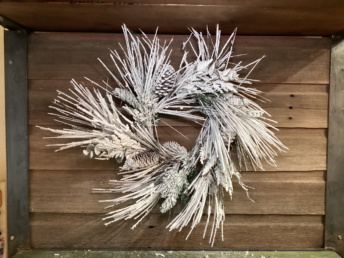Flocked White Pine Wreath