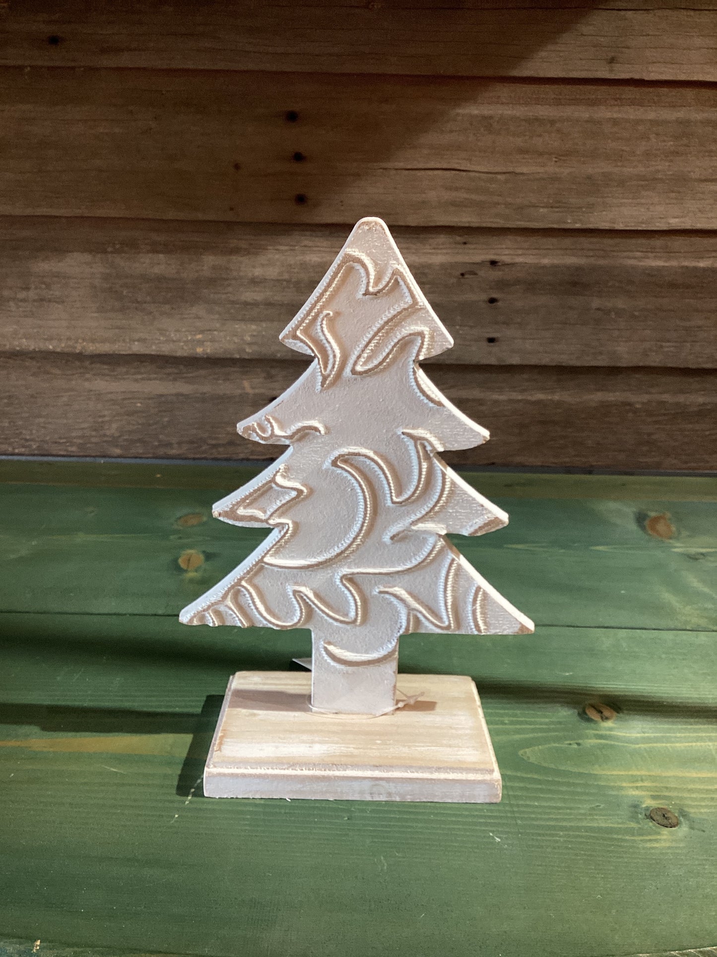 Whitewashed Fancy Tree on Stand (lg)