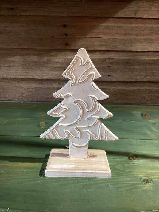 Whitewashed Fancy Tree on Stand (lg)