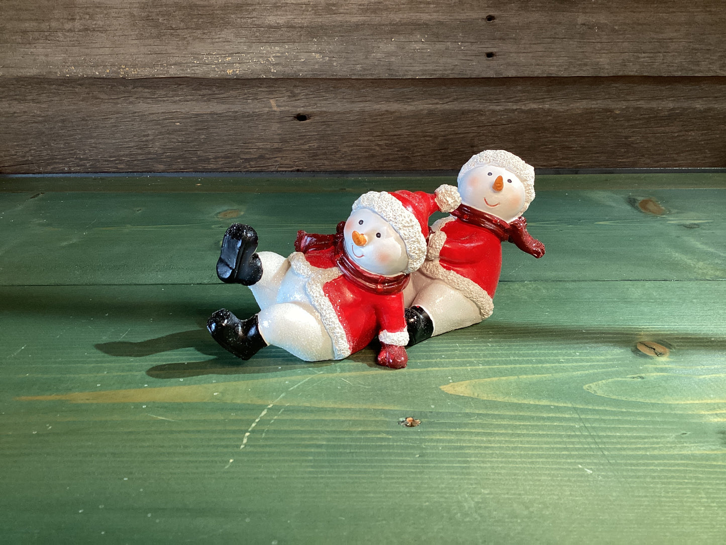 Red Coat Falling Snowmen