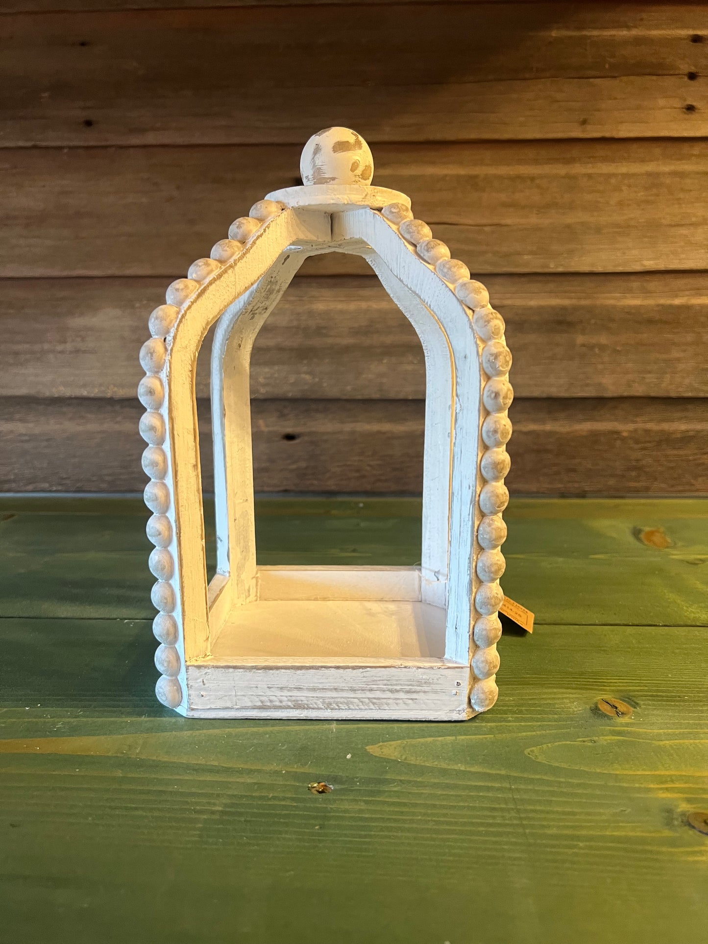 White Beaded Open Lantern (sm)