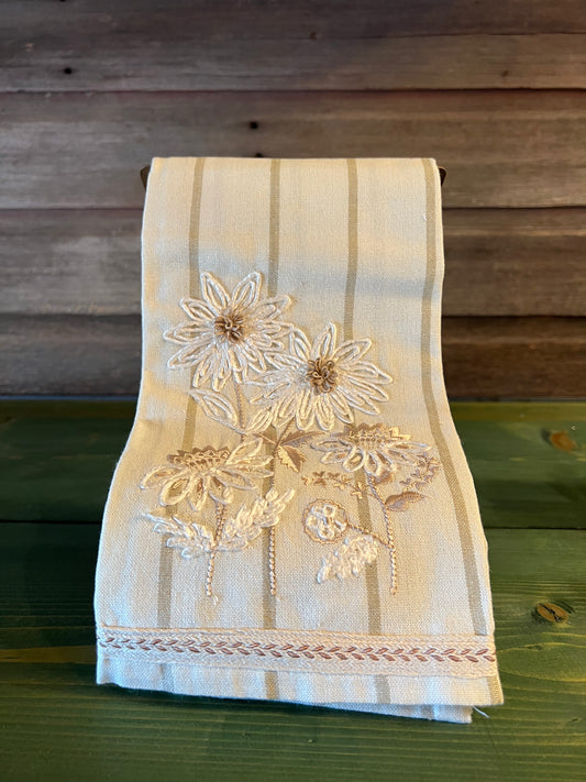 Cream Daisy Tea Towel