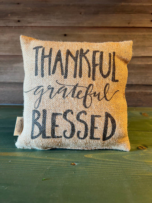 "Thankful Grateful Blessed” Pillow