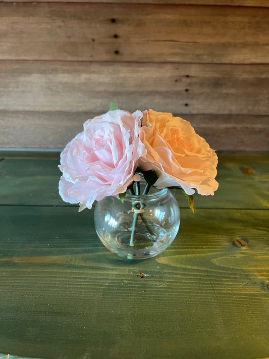 Feel Real Roses in Glass Vase